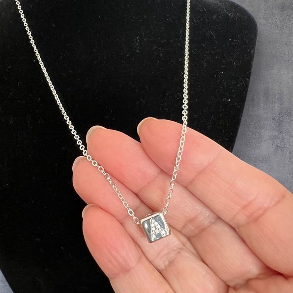 Silver plated Name initials pendant & necklace CHOOSE one from A-Z - Picture 3 of 6